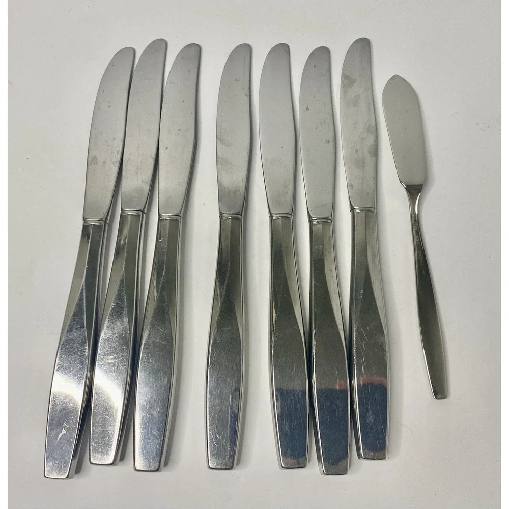 Oneida USA Ltd LIDO Stainless 7 Dinner Knives 1 Butter Knife Replacements